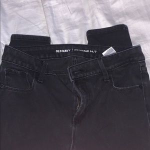 old navy black skinny rockstars size 6